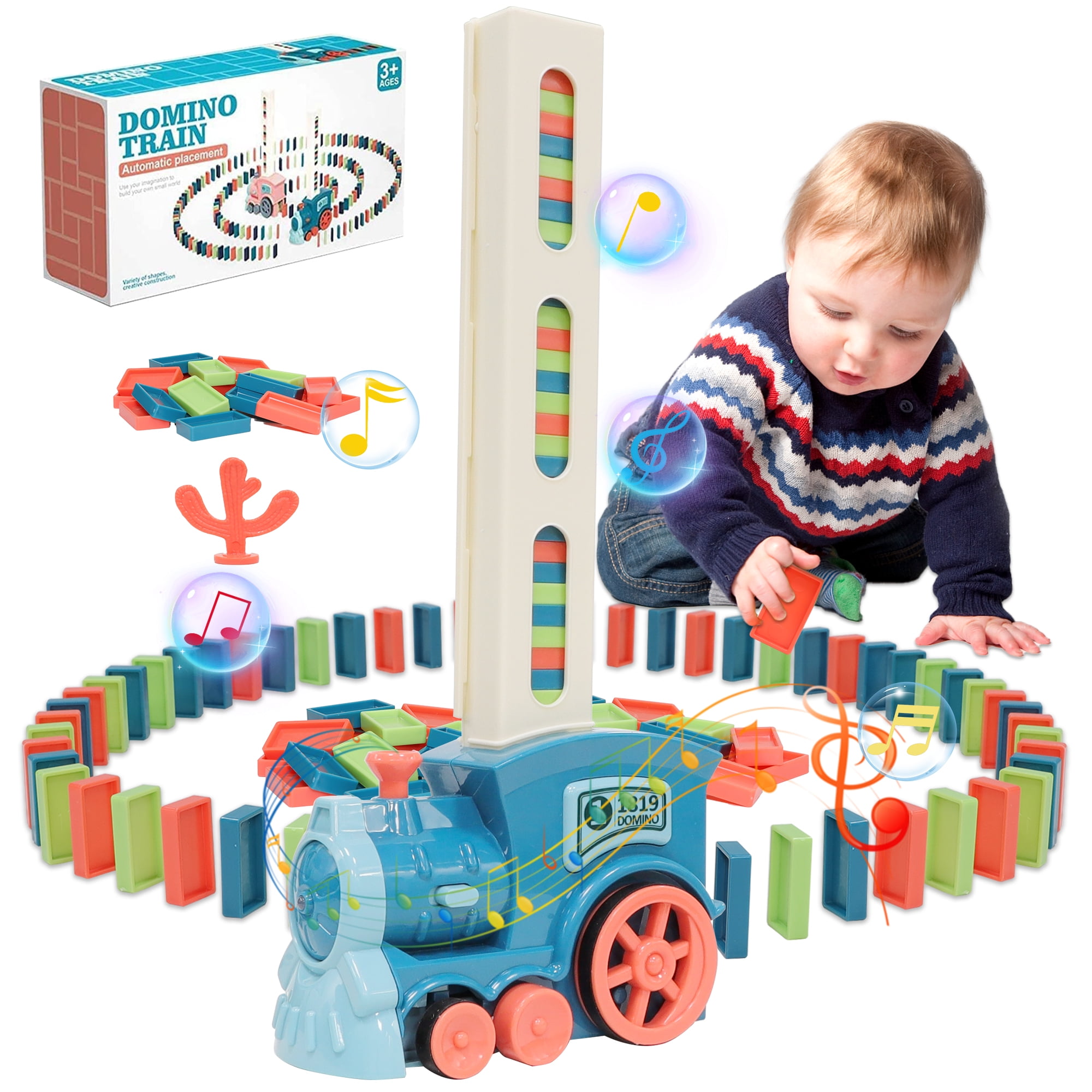 2023 Upgrade Electric Domino Train Toy Set, Creative Automatic Domino