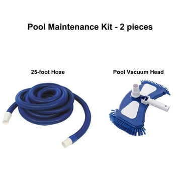 Mainstays 2pc Pool Cleaning Kit Include 25FT Hose and Vacuum Head