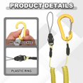 thumbnail image 3 of Uxcell Coiled Lanyards with Buckle Retractable Safety Ring and Quick Release Detachable Buckle for Fishing Equipment Yellow 40 Inch, 3 of 7