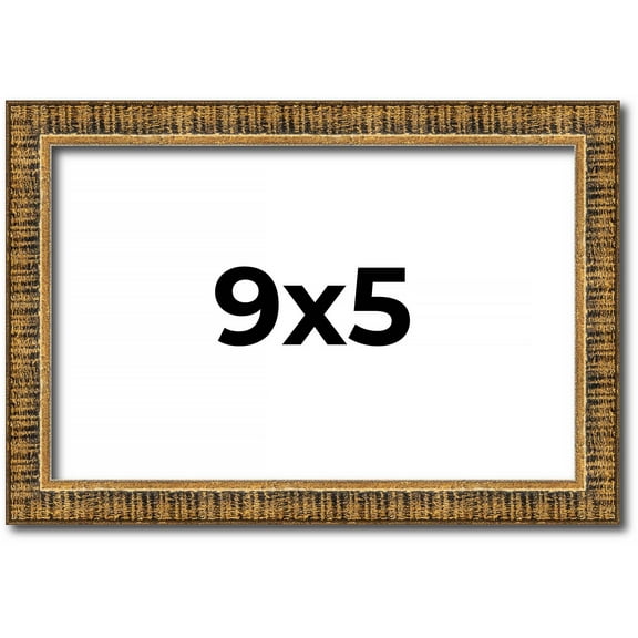 9x5 Frame Gold Solid Wood Picture Frame - Complete Modern Photo Frame Includes UV Acrylic