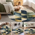 thumbnail image 5 of Round Rugs 3Ft, Navy Blue Yellow Geometric Round Area Rug Washable Indoor Throw Carpet, Modern Abstract Art Small Non Slip Circle Rug for Bedroom Living Room Home Decor Aesthetic, 5 of 8