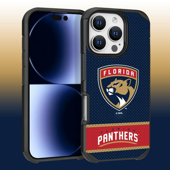 Apple iPhone 16 Pro (6.3) - NHL Licensed Florida Panthers Team Logo on Jersey Textured Dual Layer Case