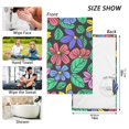 thumbnail image 2 of Flowers and Leaves Black Hand Towel Cotton Bath Towel Large Face Towels Absorbent for Bathroom Home Hotel, 2 of 7
