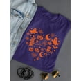 thumbnail image 3 of Halloween Witch and Ghost Heart Design Graphic - Women's T-shirt, 3 of 4