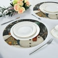 thumbnail image 2 of WOBOGO Winter Snowman Round Placemats Set of 4 Heat Resistant Washable Kitchen Table Decorations 15.4in, 2 of 7