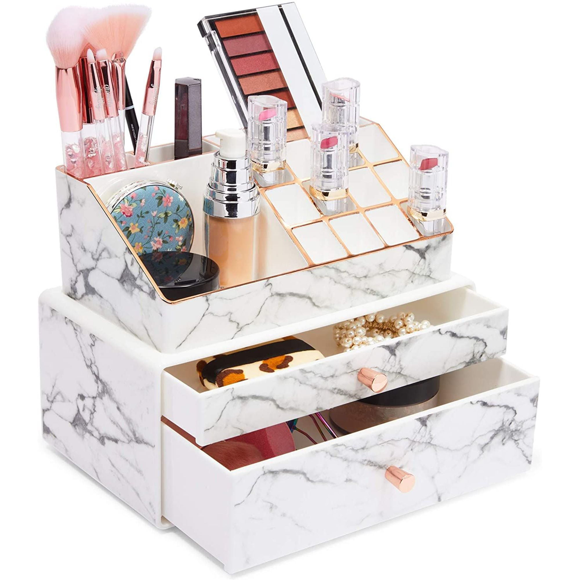 2 Pack Marble Makeup Organizer For, Vanity Cosmetic Organizer