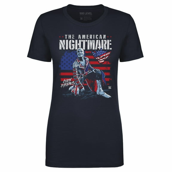 Women's 500 Level Navy Cody Rhodes American Flag T-Shirt