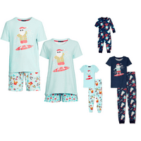2-Piece Derek Heart Tropical Holiday Matching Family Christmas Pajamas Women's Sleepwear Set