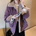thumbnail image 3 of Nueva chaqueta de invierno de pana y terciopelo para mujer 2022, abrigos gruesos y cálidos de gran tamaño para mujer, chaquetas coreanas de lana de cordero con cremallera para mujer, 3 of 6