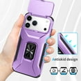 thumbnail image 4 of TECH CIRCLE for iPhone 17 Pro Max TPU+PC Hybrid Armor Case [Slide Camera Cover][Built-in Ring Holder Kickstand] Military Grade Full Body Shockproof Rugged Dual-Layer Protective,Purple, 4 of 8