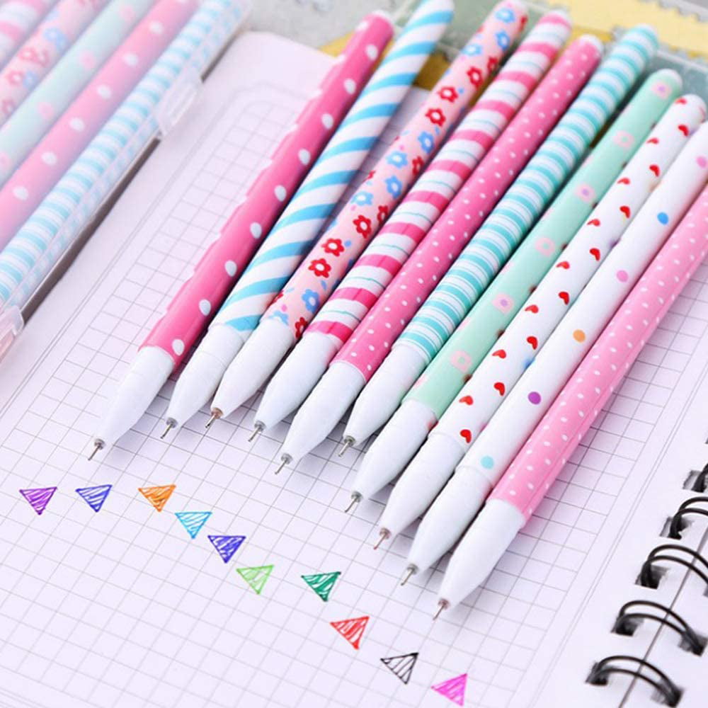 RETON 40Pcs Gel Pens for Girls with 2Pcs Pencil Case, Colourful Cute  Ballpoint Pens Gel Ink Pen Color Pens Sets for Kids Girls Writing Drawing  School Birthday 