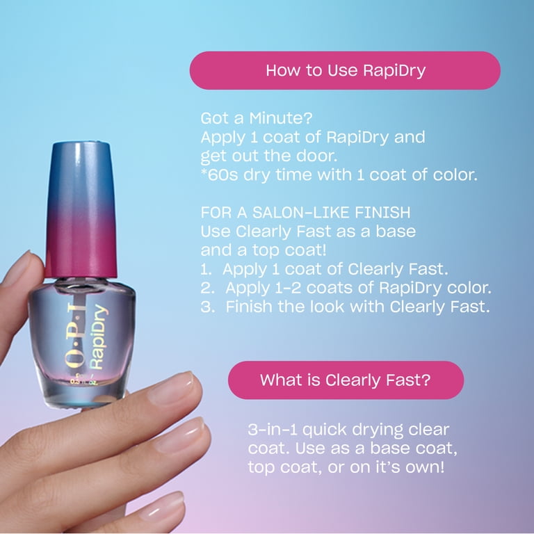OPI Rapidry Quick-Dry Lacquer, Speed Of Bright, Nail Polish, 0.3