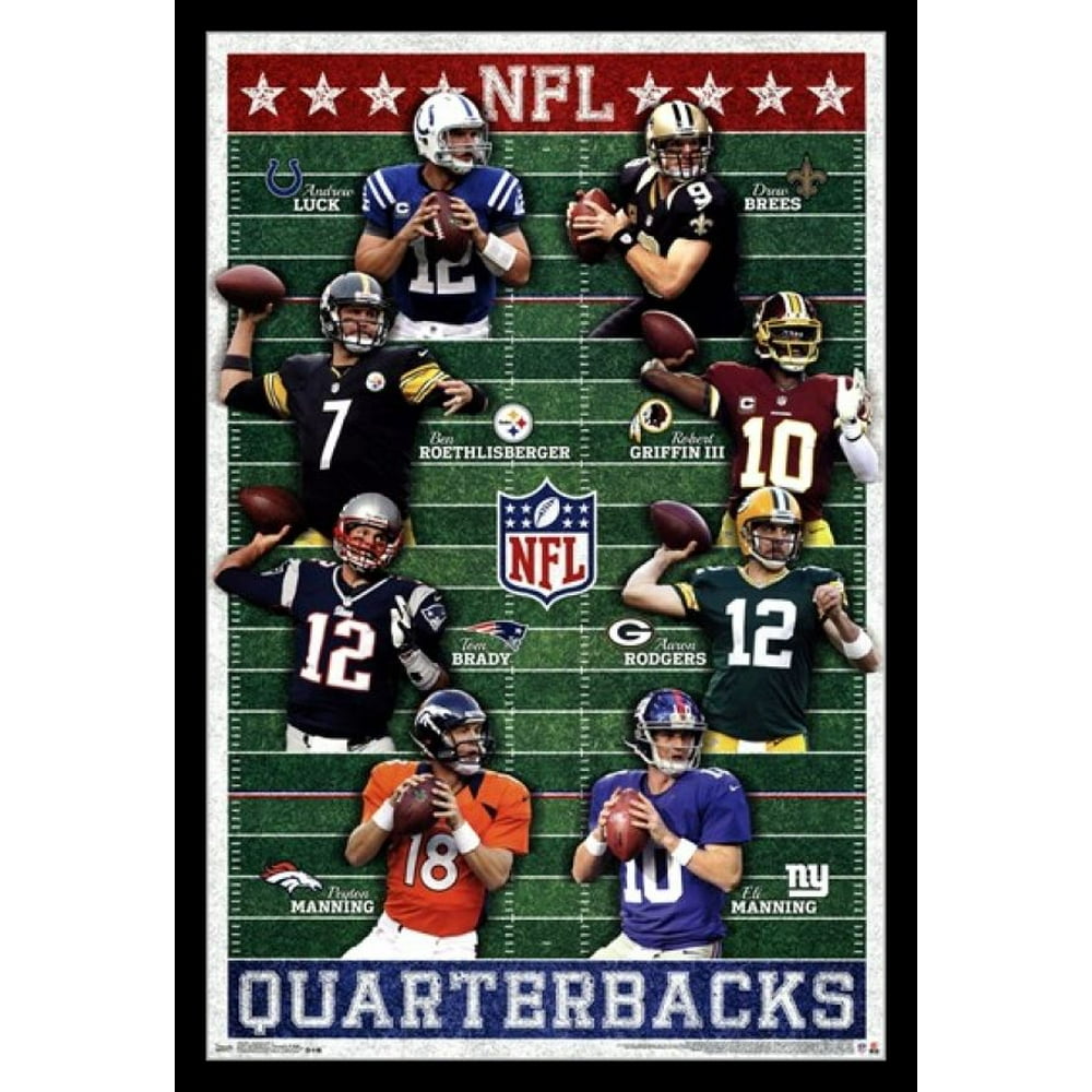 NFL Quarterbacks 13 Laminated & Framed Poster Print (24 x 36