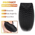 thumbnail image 2 of Kinky Straight Human Hair Clip in Hair Extensions 120g/Set 8Pcs Natural Black Seamless Clip in Hair Extensions 16-26 Inch Remy Hair Extension Clips, 2 of 7