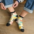 thumbnail image 3 of Fuzoiu Vintage Cup Print Adult Socks, Crew Moisture-wicking Socks, Unisex Cushion Crew Socks,Casual Sports Ankle Socks, 3 of 7