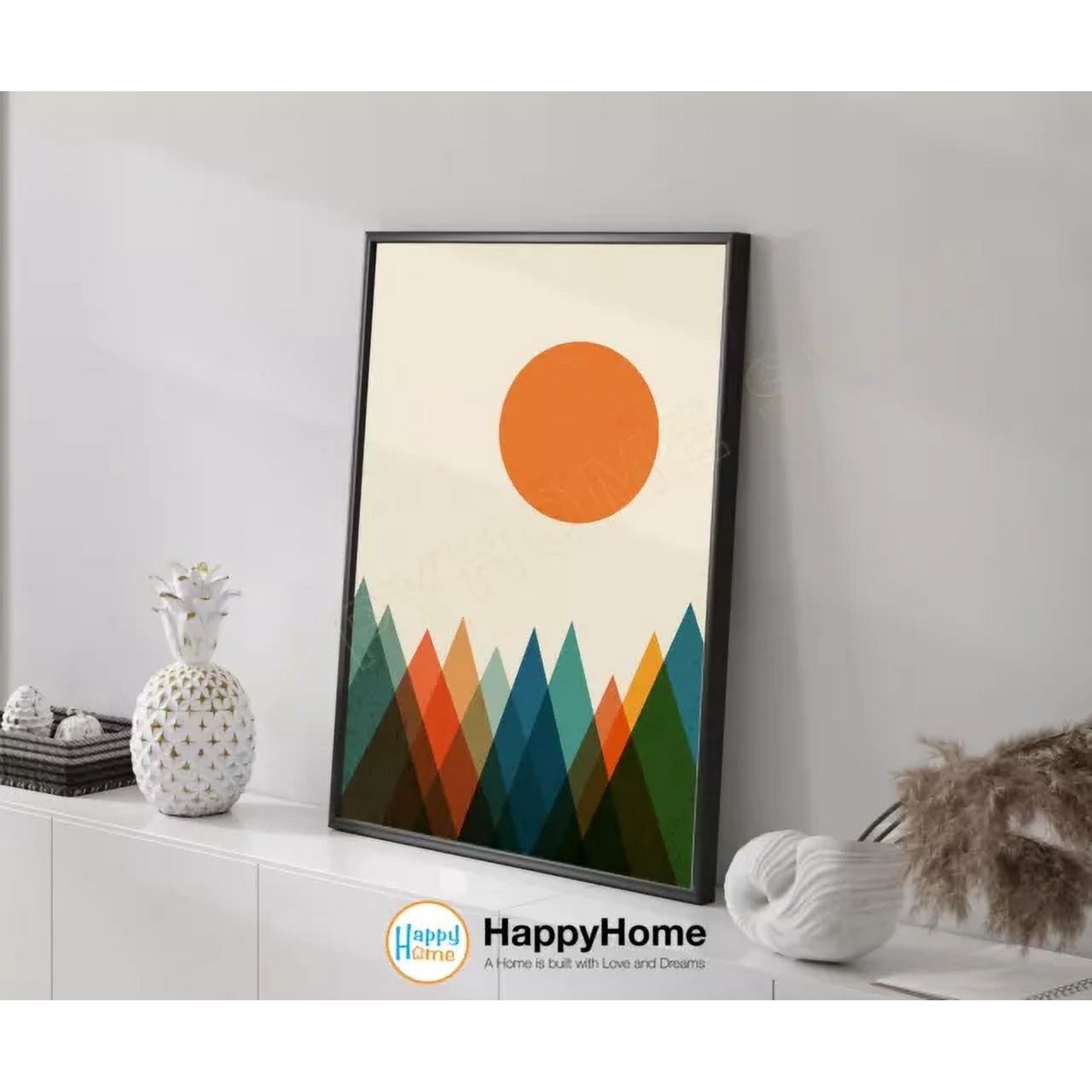 Sun Mountain Abstract Wall Art Geometric Abstract Art Minimal Art Decor Home Decor Office Wall Art