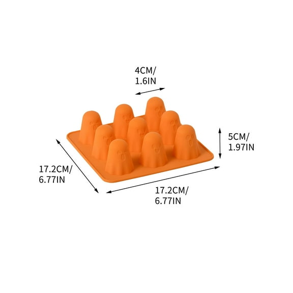 shyuyusa Silicone Ghost Mold - Flexible Baking Craft Candy Making Tray For Halloween Themed Treats And Decorations