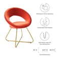 thumbnail image 3 of Side Dining Chair, Set of 2, Gold Orange, Velvet, Modern Contemporary, Kitchen Room Cafe Bistro Restaurant Hospitality, 3 of 8