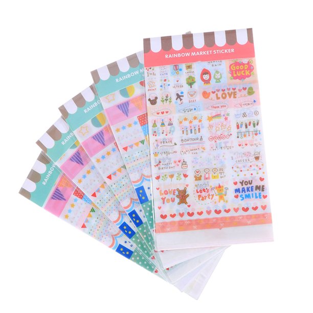 unbranded 2Ud Stickers Transparentes De PVC Con Formas Variadas Para Decorar Papelería Y Regalos