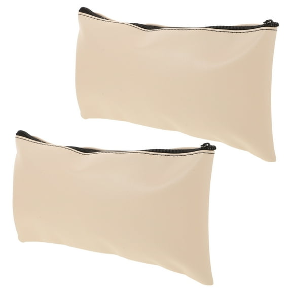 RENACLIPY 2-Pack Rectangular PU Zipper Cash Bags for Office, Bank, and Business Use, and Secure Money Pouches