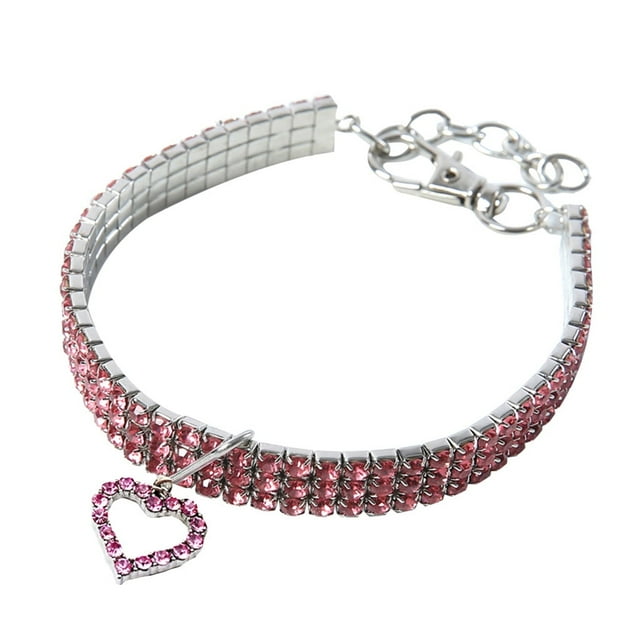 ¡Grandes ahorros navideños! Gargantilla con brillantes diamantes de imitación para perros pequeños. Collar elegante con forma de corazón. ¡Grandes regalos por menos en liquidación!