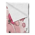 thumbnail image 2 of Dog Soft Flannel Fleece Throw Blanket, Little Puppy Daisy Flowers Cheerful Domestic Pet Girls, Cozy Plush for Indoor and Outdoor Use, 60" x 80", Pale Pink Coral White, by Ambesonne, 2 of 5