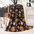 thumbnail image 3 of Happy Halloween Pumpkin Pattern Blanket,Comfortable Soft Lamb Wool Throw Blanket,All Season,Warm Lightweight Blankets for Sofa Bed Couch Living Room Chair,50"x60", 3 of 4