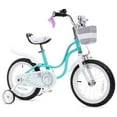 thumbnail image 1 of RoyalBaby Princess Vélo pour Fille 16 Pouces avec Roues Stabilisatrices et Béquille, Cygne/bleu, 1 of 6