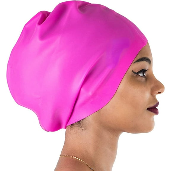 FunCuK Extra Large Silicone Swim Cap for Long Thick Curly Hair and Dreadlocks