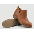 thumbnail image 7 of Vepose Women's Ankle Boots Low Heels Chunky Cutout Booties Perforated Western Shoes, Red Brown, 08, 7 of 7