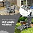 thumbnail image 6 of Costway Patio Folding Adirondack Chair HDPE All-Weather Pull-Out Ottoman Gray, 6 of 9