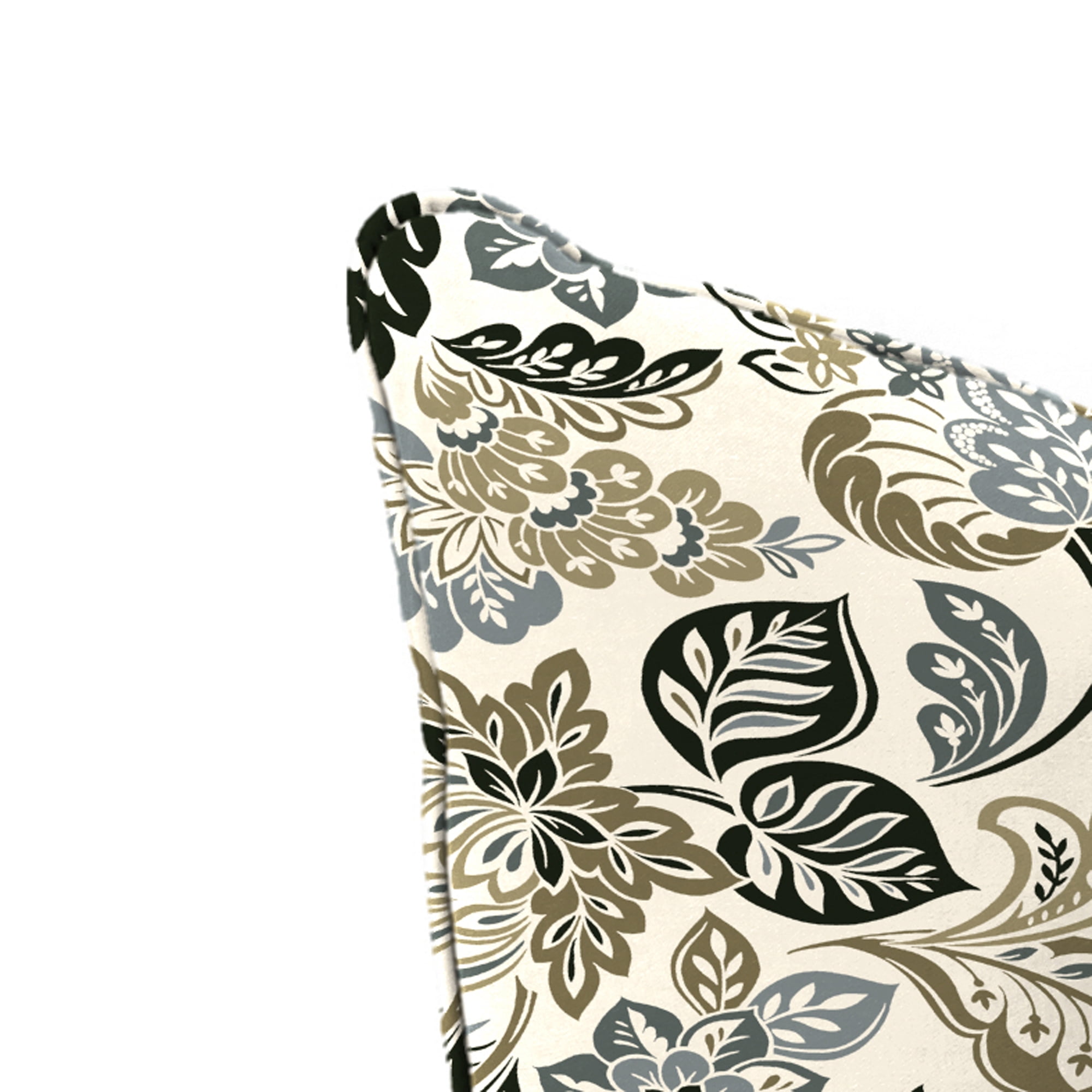 Jordan Manufacturing 46.5" x 24" Dailey Pewter Multicolor Paisley Rectangular Outdoor Deep Seat Chair Cushion Set with Welt