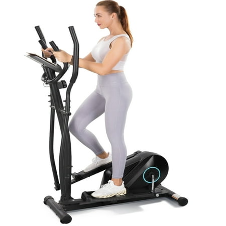 Marnur Elliptical Exercise Bike Trainer Exercise Machine with LCD Monitor and Large Pedal 14.17 In. Stride