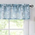 thumbnail image 2 of Decoultimatex Window Valance Curtains Living Room Blue-White Blossom Print Country Style Canvas Floral Kitchen Valance for Small Bathroom Café Windows 54”W x 15” L 1 Panel Rod Pocket, 2 of 5