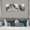 thumbnail image 3 of 3 Panel Canvas Wall Art Prints Black and White Grey Abstract Modern Framed Gold Fluid Lines Ink Painting Marbling Picture Home Bedroom Decor Print Poster Contemporary Hanging Artwork (12X16), 3 of 5