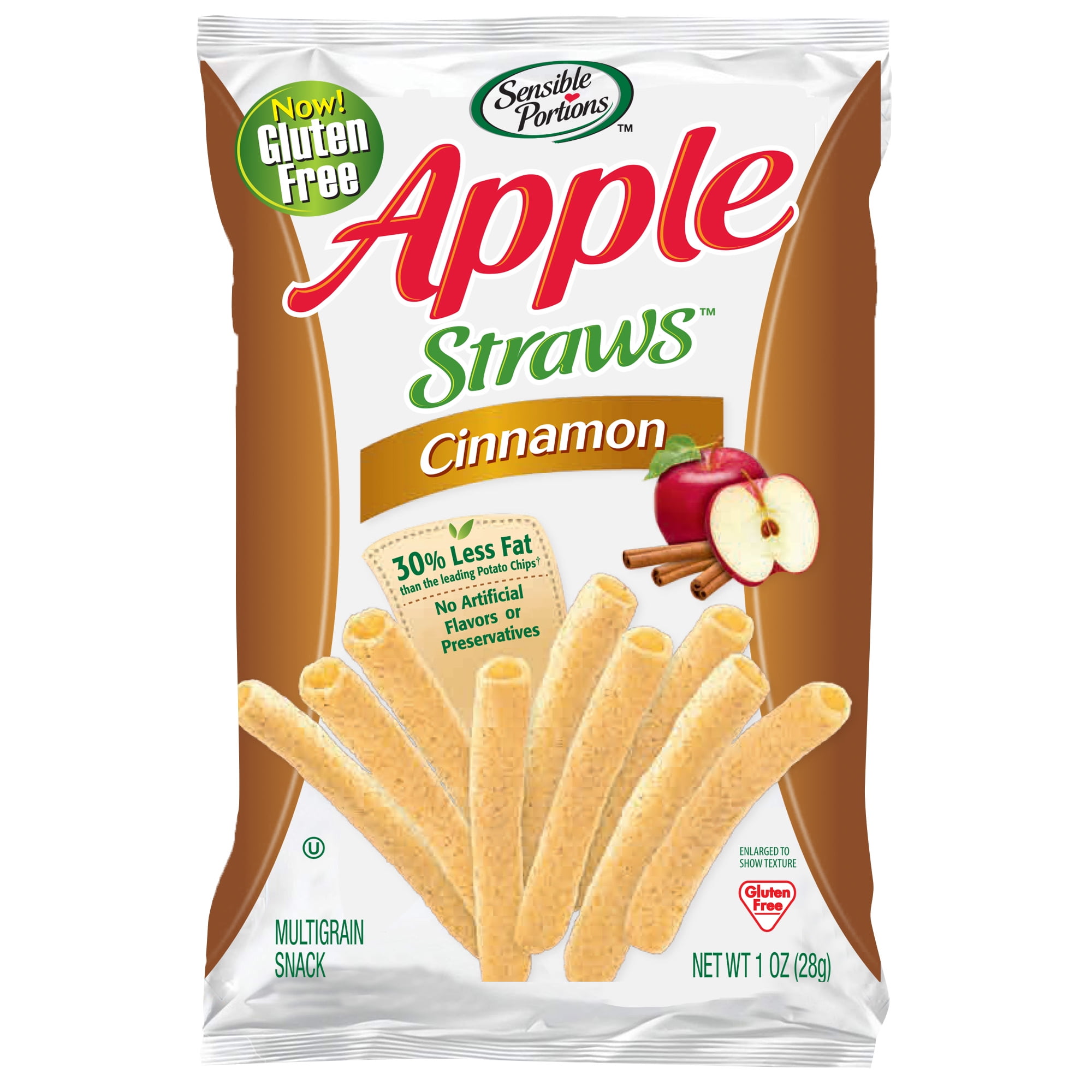 Photo 1 of Sensible Portions Gluten-Free Cinnamon Apple Straws, 1 oz, 24 Count Multipack BB 06.19.24