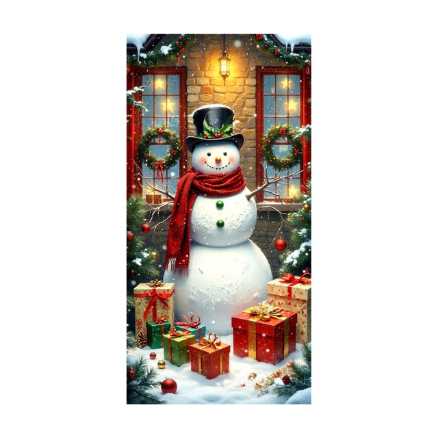 Decoraciones de Navidad Cubierta de Puerta de Navidad de 35 X 72 Pulgadas Cortina de Puerta de Navidad Decoración de Puerta Y Pared Del Día de Navidad Decoración de Fiesta de Vacaciones Decoraciones D