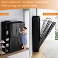 thumbnail image 6 of WIILAYOK Queen Size Murphy Bed Cabinet in Black with 5-Tier Storage Shelves, Foldable Platform Bed Wall Cabinet Bedframe for Small Space, Bedroom, Guest Room, 6 of 11
