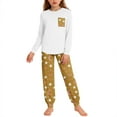 thumbnail image 2 of Conjuntos de blusa y camisa de manga larga con cuello redondo para niños y niñas de 5 a 14 años con estampado y bolsillo. Conjunto de top y pantalón de manga larga., 2 of 9