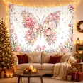 thumbnail image 3 of Colorful Floral Butterfly Tapestry Wall Hanging, 3 of 7