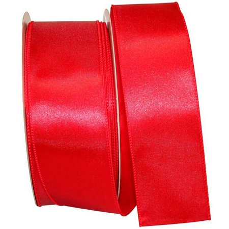 UPC: 0609613735318 | JAM Paper Solid Satin Wired Edge Ribbon  2 1/2 Inches x 50 Yards  Red  1/Pack