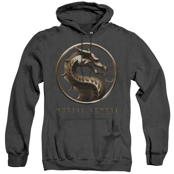 Mortal Kombat Movie Logo Unisex Adult Pull-Over Heather Hoodie, Logo, Large