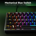 thumbnail image 2 of BAJEAL K71 Wired Mechanical Keyboard 71 Keys Gaming Keyboard with RGB Light Effect Blue Switch, 2 of 8