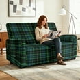 thumbnail image 2 of TSOVTHRID Green Plaid Print Loveseat Sofa Slipcover for 2 Seat Couch Sofa 6-Piece Sofa Cover with Pockets Stretch Furniture Protector for Pets, 2 of 7