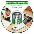 thumbnail image 3 of Palogreen Rechargeable D Battery 6-Pack 1.5V Type-C USB D Size Lithium Batteries 15000mWh Long Lasting D Cell Battery with Battery Case, 3 of 7
