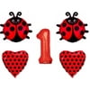1st Ladybug First Balloons 5 piece Decoration Supplies Party…