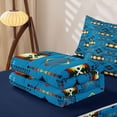 thumbnail image 5 of jejeloiu Nautical Tribal Zipper Full Size Comforter Sets with Fitted Sheet and 2 Pillowcases,Coastal Print Zipper Bedding Set For Boys,Blue Teal,Navy Blue Reversible,4-Piece, 5 of 7