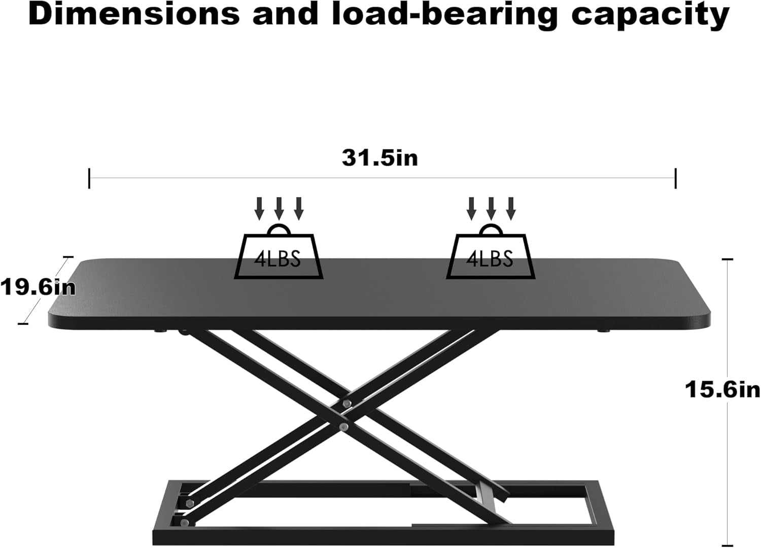 Black Small Single 32 inch Scissors Lift Keyboard and Mouse Riser ,Height Adjustable Standing Desk Converter,for Ergonomic Sit Stand Workstations (32 inch)