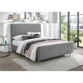 thumbnail image 2 of Meridian Furniture Zara Contemporary Gray Velvet Full Bed, 2 of 6
