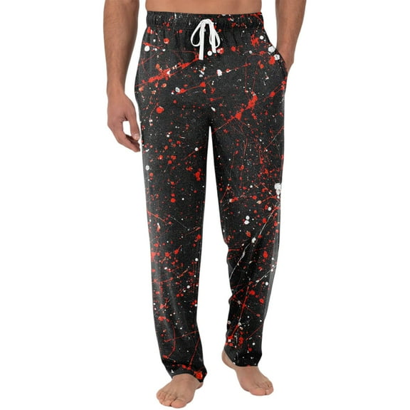Dwralegc Halloween Sweatpants Sweat Pants for Mens Big and Tall Lightweight Lounge Pants Halloween Print Wide Leg Casual Pants Elastic Waist Drawstring Trousers with Pocket Black 2XL